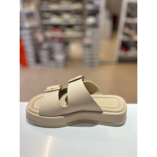 Bej Düz Taban Zara Kilteli Terlik