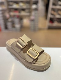 Bej Düz Taban Zara Kilteli Terlik