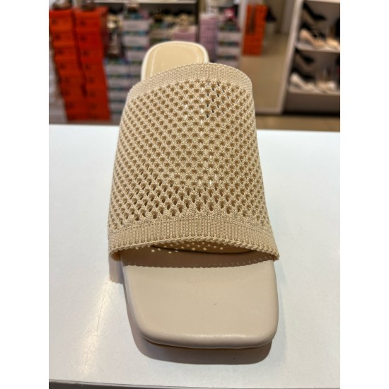 Bej File Doku Topuklu Terlik