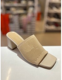 Bej File Doku Topuklu Terlik