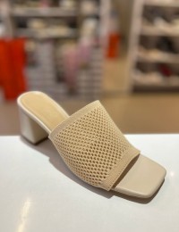 Bej File Doku Topuklu Terlik