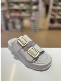 Beyaz Düz Taban Zara Kilteli Terlik