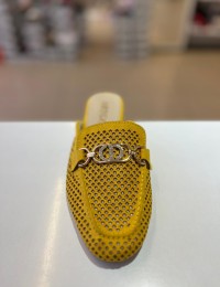 Hardal Süet Gold Tokalı Düz Taban Terlik