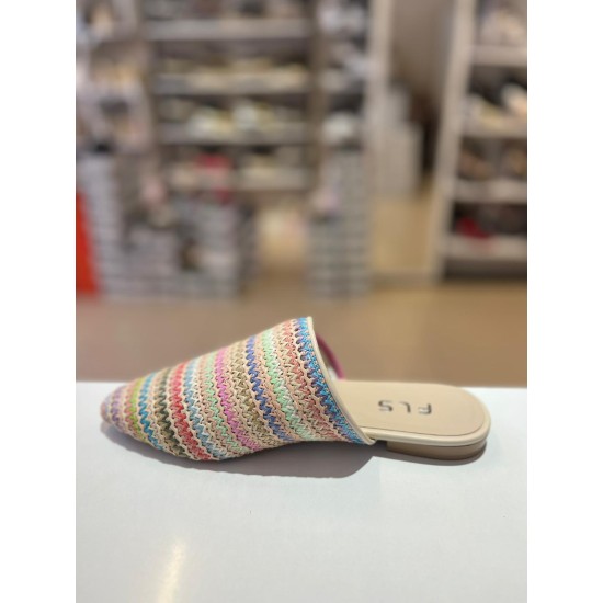 Renkli Düz Taban Hasır Terlik