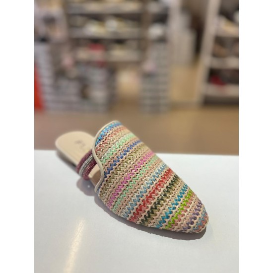 Renkli Düz Taban Hasır Terlik