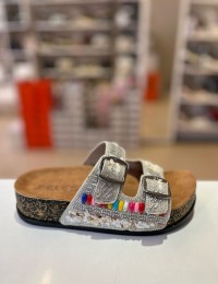 Renkli Gümüş Taşlı Kilteli Terlik