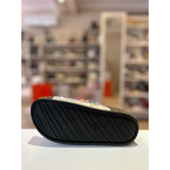 Renkli Gümüş Taşlı Kilteli Terlik