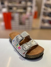 Renkli Gümüş Taşlı Kilteli Terlik