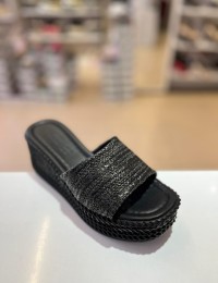 Siyah Dolgu Taban Hasır Terlik