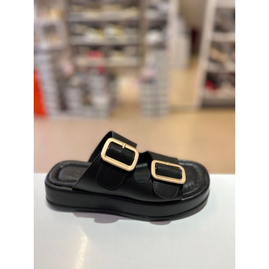 Siyah Düz Taban Zara Kilteli Terlik