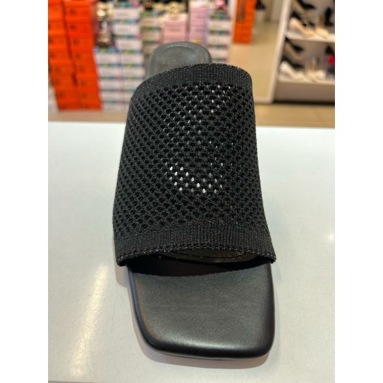 Siyah File Doku Topuklu Terlik