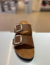 Taba Düz Kalın Taban Gold Tokalı Kilteli Terlik