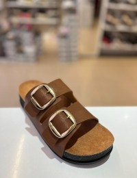 Taba Düz Kalın Taban Gold Tokalı Kilteli Terlik