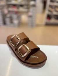 Taba Düz Taban Gold Tokalı Kilteli Terlik