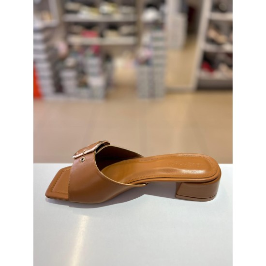 Taba Kısa Kalın Topuk Kilteli Terlik