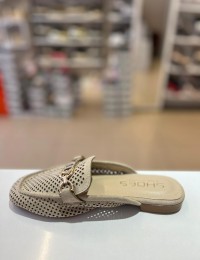 Vizon Süet Gold Tokalı Düz Taban Terlik