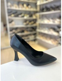 Siyah Düz Klasik Kadeh Topuk Stiletto