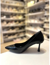 Siyah Rustik Düz Klasik Topuklu Stiletto